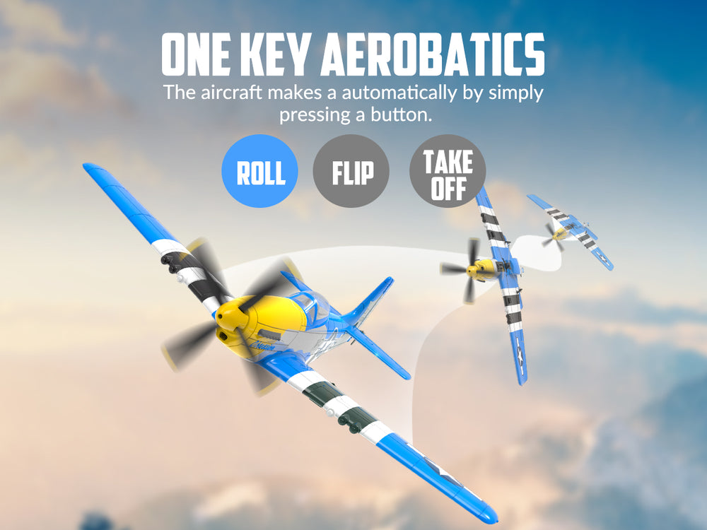 VOLANTEXRC Mustang P51 (RTF) 4CH 400mm with Gyro (15.7'') 76105