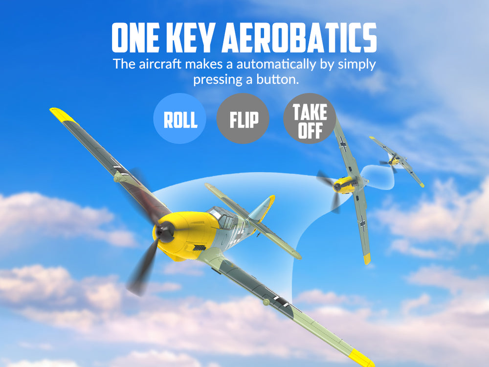 VOLANTEXRC BF 109 Avion télécommandé 4 canaux prêt à voler pour débutants avec système de stabilisation Xpilot (761-11) RTF