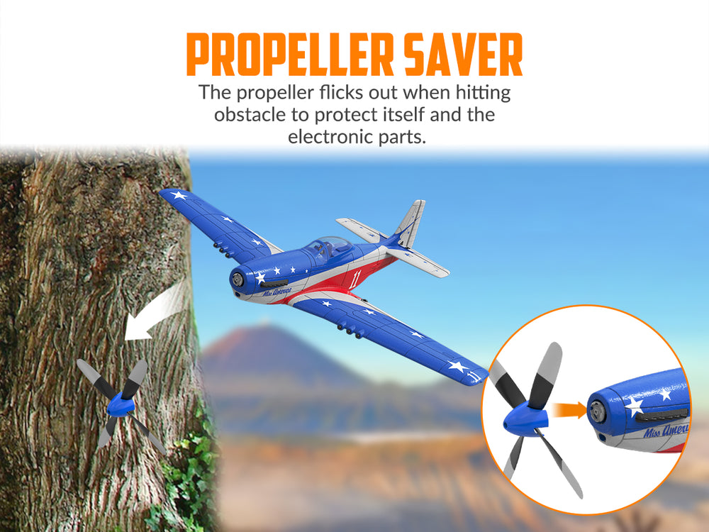 VOLANTEXRC Miss America 4-CH RC Plane RTF with Xpilot Stabilizer (76105)