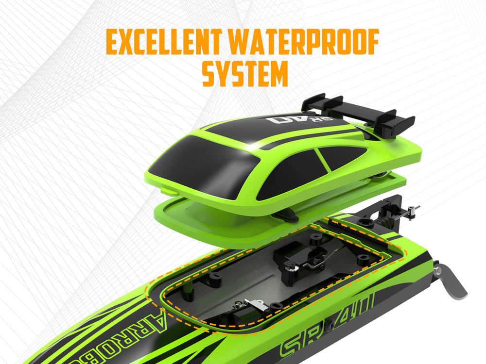 VOLANTEXRC Green SR40 Bateau RC sans balais 30+MPH (79705)