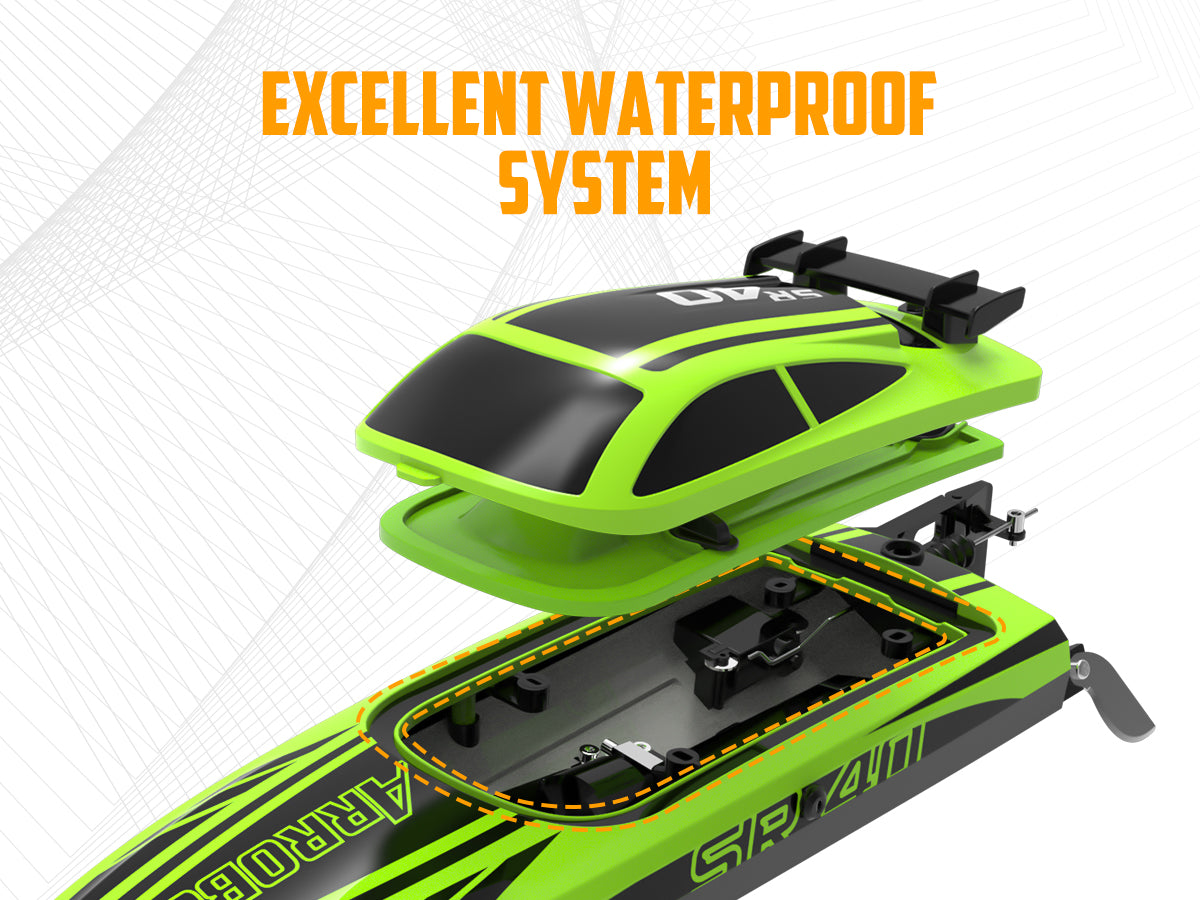 VOLANTEXRC Green SR40 Brushless 30+MPH RC Boat (79705)