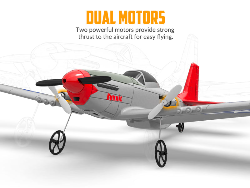 VOLANTEXRC Mustang P51D 2CH 400mm For Kids Beginners (15.7'') 76203