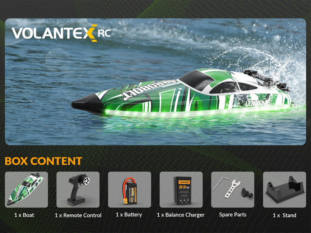 VOLANTEXRC Arrobolt Lumen S Bateau RC sans balais 35+MPH avec LED 7 couleurs