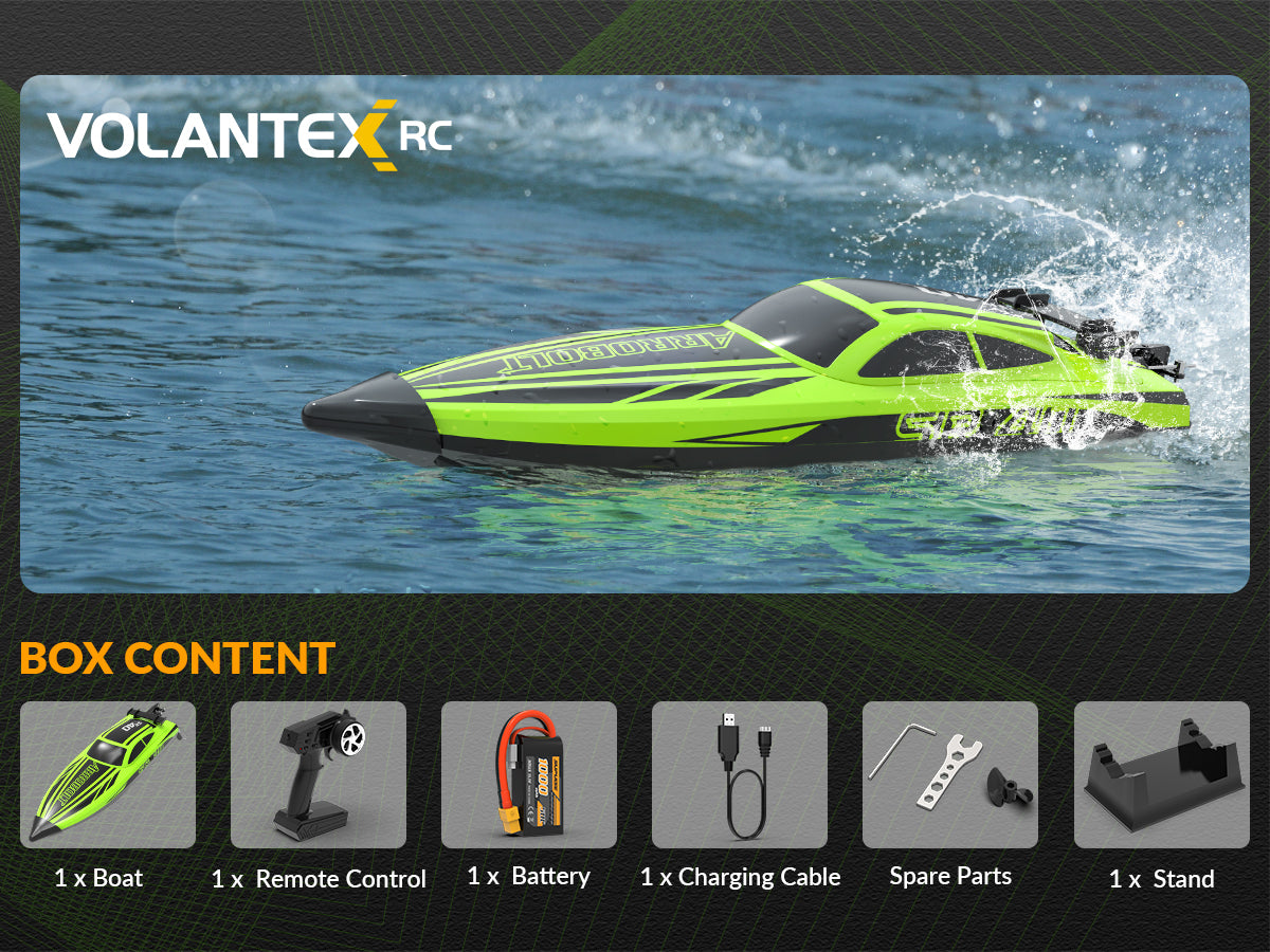 VOLANTEXRC Green SR40 Brushless 30+MPH RC Boat (79705)