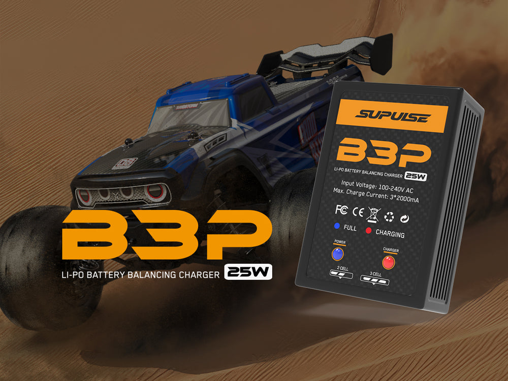 Chargeur de batterie LiPo AC SUPULSE B3P Pro 2S-3S 25W Chargeur d'équilibre RC
