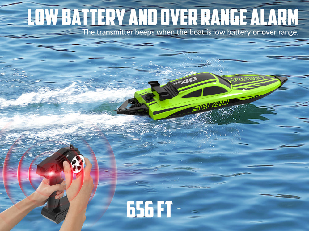 VOLANTEXRC Green SR40 Bateau RC sans balais 30+MPH (79705)