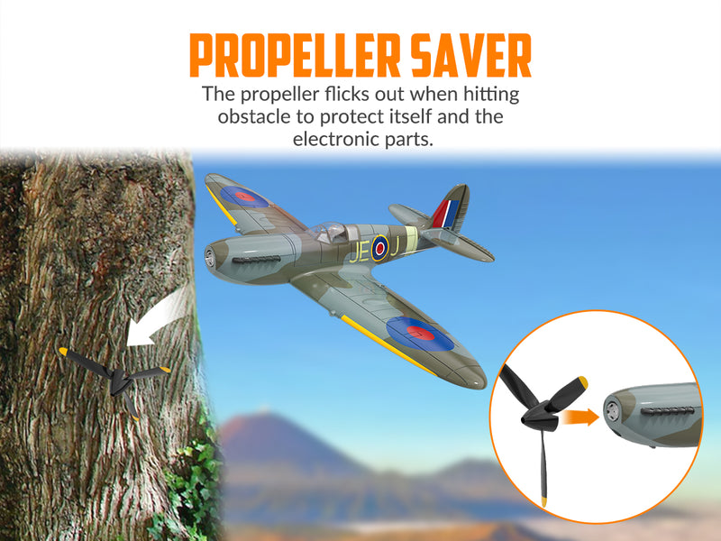 VOLANTEXRC Spitfire (RTF) 4CH 400mm avec Gyroscope (15.7'') 76112