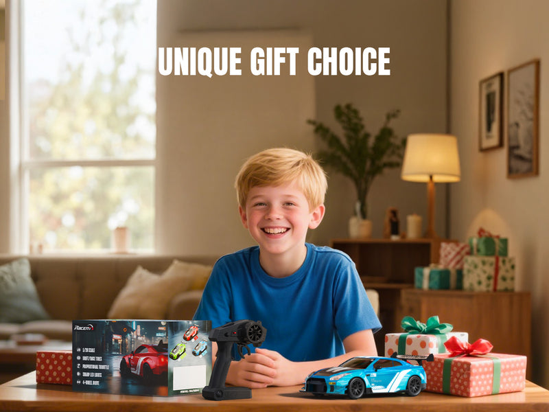 Race 1:20 RC Drift Car 4wd, lumière LED, 2 batteries bleues