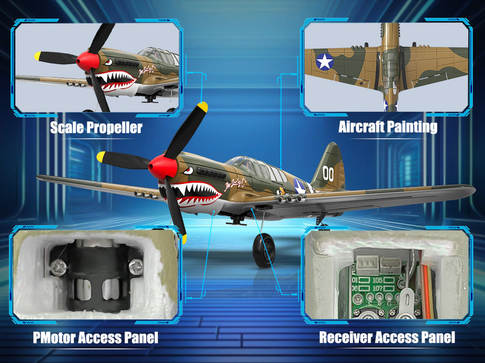 VOLANTEXRC Warhawk P40 (RTF) 4CH 400mm Pour débutants (15,7'') 76113