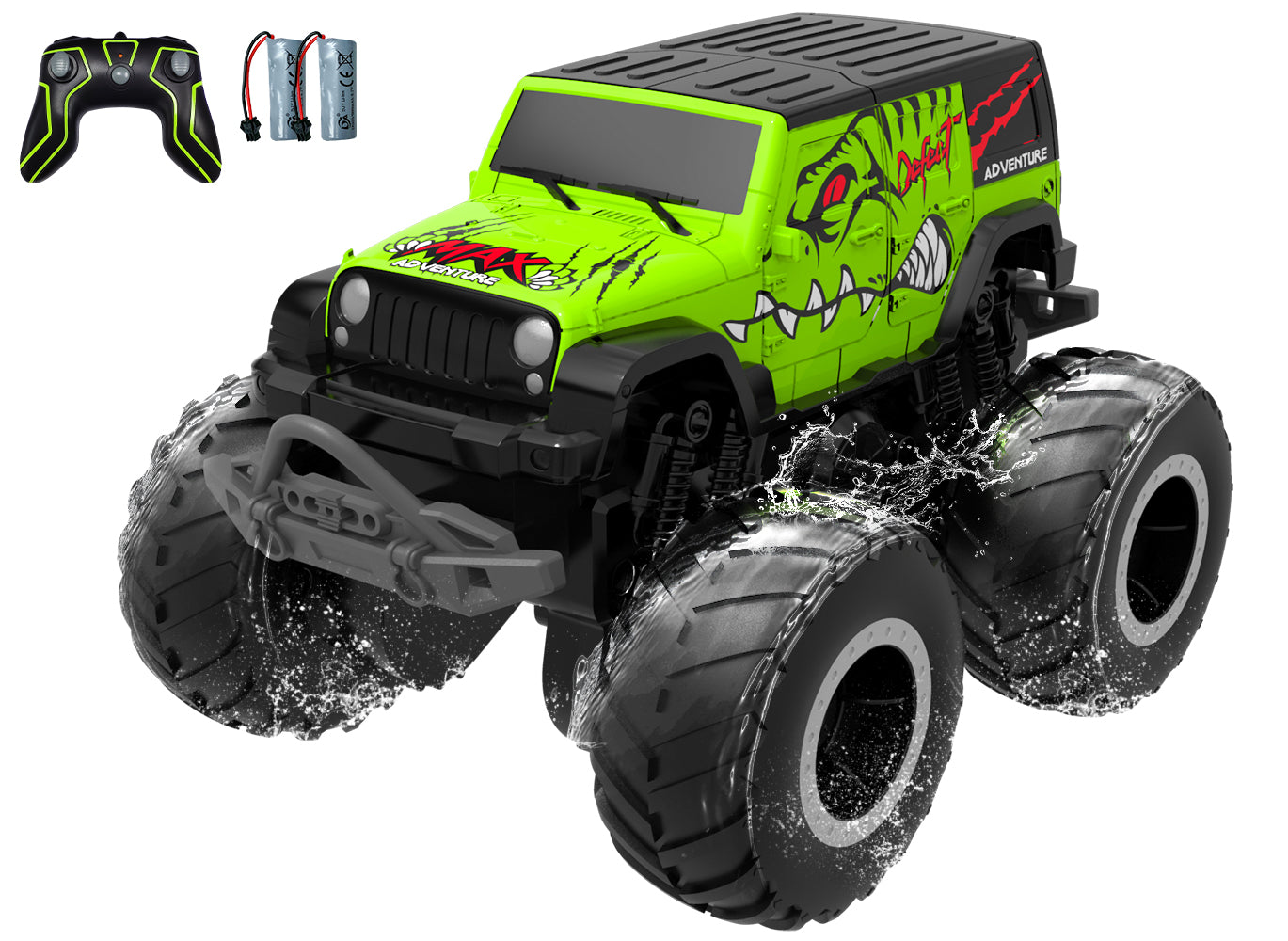 STEMTRON Amphibious Remote Control Car 1:20 All Terrain Off-Road Waterproof RC Monster Truck(Green)-EXHOBBY LIMITED.