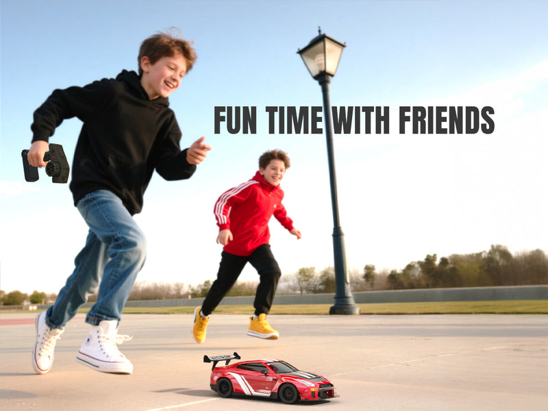 RACENT 1:20 RC Drift Car 4WD, 2 Batteries, Dual Motor RED