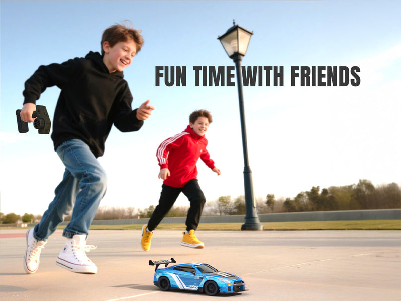 Race 1:20 RC Drift Car 4wd, lumière LED, 2 batteries bleues