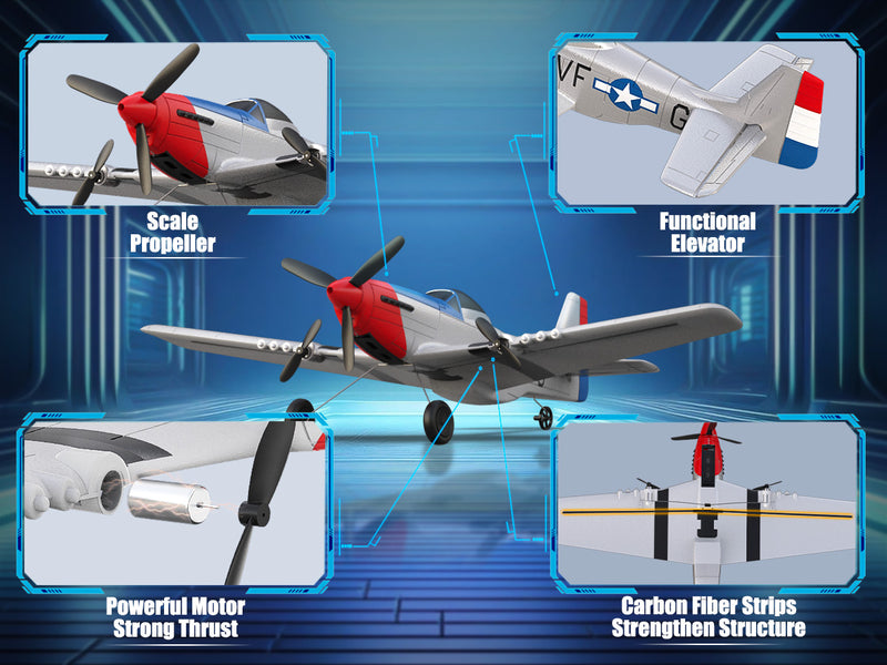 VOLANTEXRC P51 (RTF) 3CH 400mm for beginners (15.7'') 76207