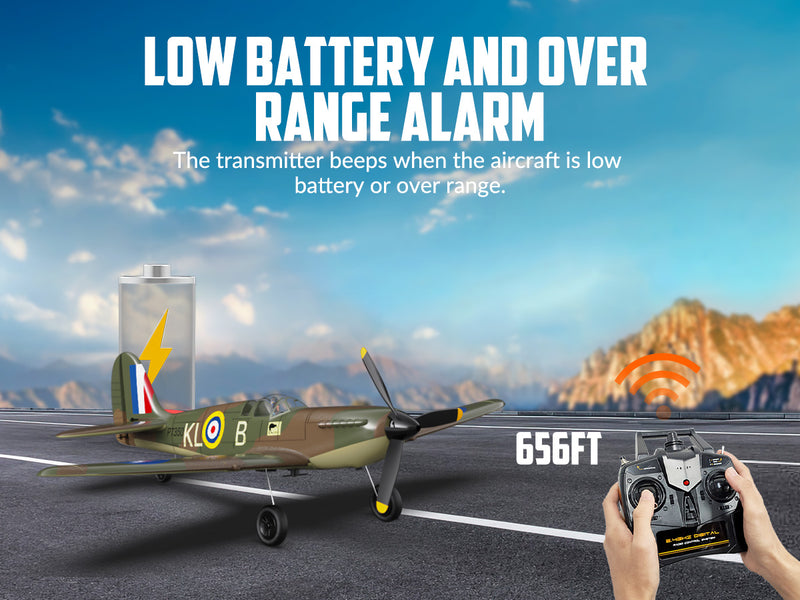 VOLANTEXRC Spitfire (RTF) 4CH 400mm pour débutants (15.7'') 76112