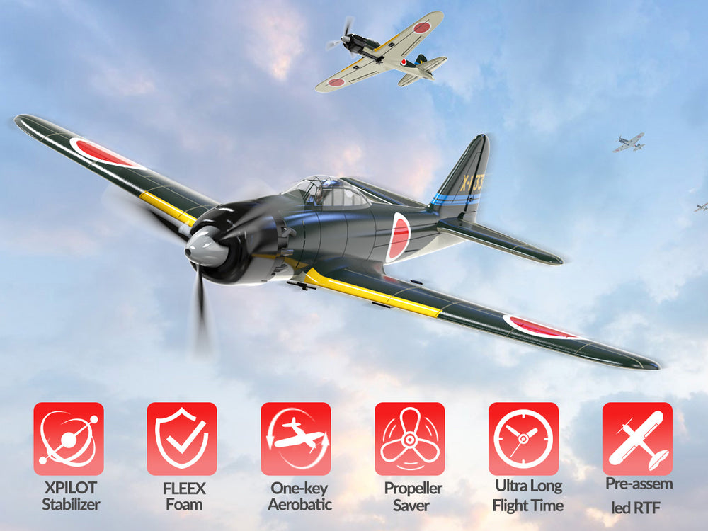 VOLANTEXRC Zero (RTF) 4-CH 400mm RC Warbird with XPilot Gyro