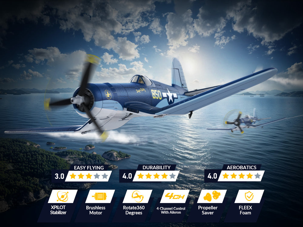 VOLANTEXRC Avion RC sans balais Corsair F4U - 500mm RTF