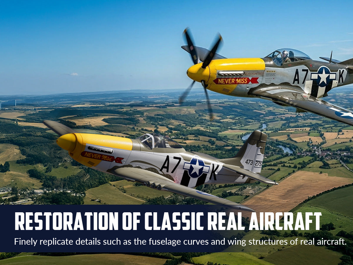 VOLANTEXRC 500MM Mustang P51 Brushless with Gyro Stabilizer 76802