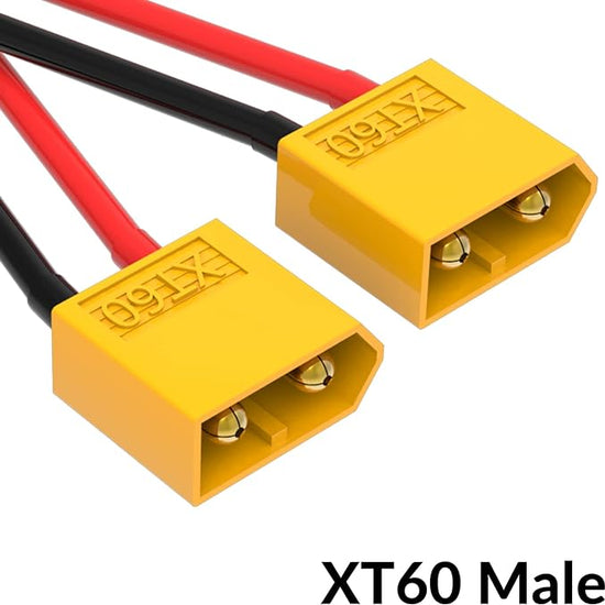 SUPULSE 2pc XT60 Y Splitter Cable, 1 Female to 2 Male for RC Planes-EXHOBBY LIMITED.