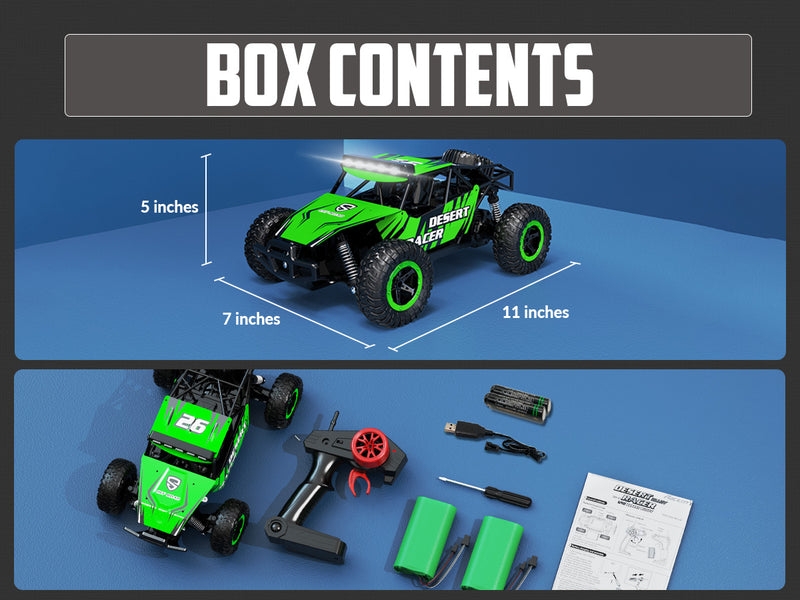 Racent Racer Rock Crawler Desert Racer télécommandé tout-terrain à l'échelle 1:16