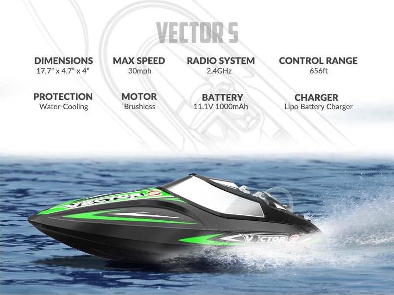 VOLANTEXRC VectorS Brushless 30mph High Speed RC Boat for Lake Racing Self Righting Feature