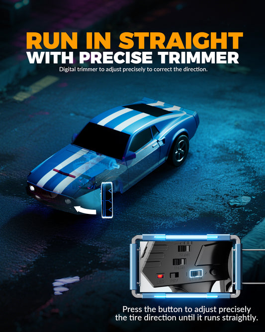 RACENT 1/20 4WD RC Drift Car - Échappement à brume & Proportionnel (ROUGE)