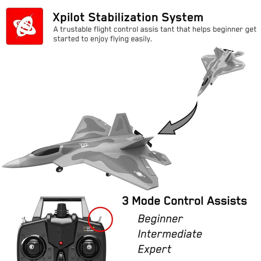 VOLANTEXRC F22 Raptor 2.4Ghz 4CH Remote Control with Xpilot Stabilizer System One Key Aerobatic  (76107) RTF-EXHOBBY LIMITED.