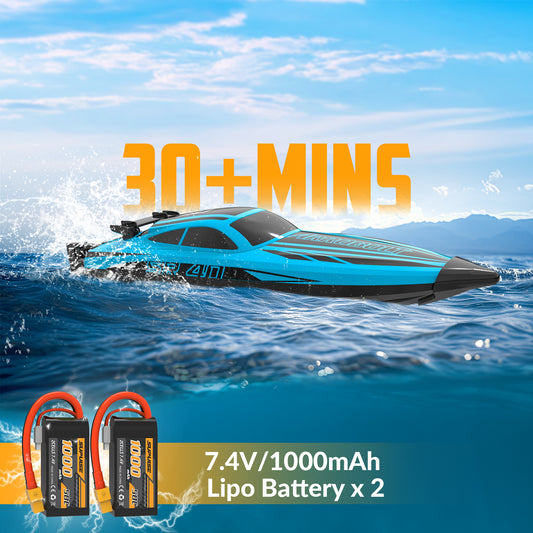 VOLANTEXRC Arrobolt SR40 Brushless 30+MPH Fast RC Boat, High Speed RC Boat for Adults (79705-blue)-EXHOBBY LIMITED.