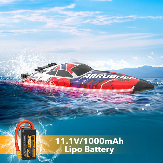 VOLANTEXRC Arrobolt Lumen S Brushless 35+MPH Fast RC Boat for Lakes RED (79706)-EXHOBBY LIMITED.