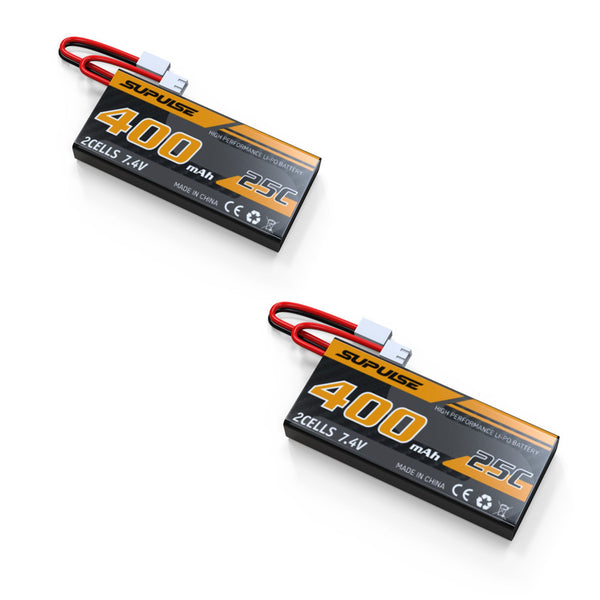 2pcs 7.4V 400MAH Lipo JST plug Battery for RC Airplane 500mm P51 Mustang 76802