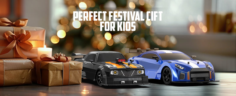 RACENT 1:16 RC Drift Car, 2.4Ghz 4WD 18KM/H Remote Control Car with Spray Mist, 2 Batteries