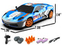 RACENT Speedster: 1:24 RC Car, 10MPH, LED, Drift Wheels