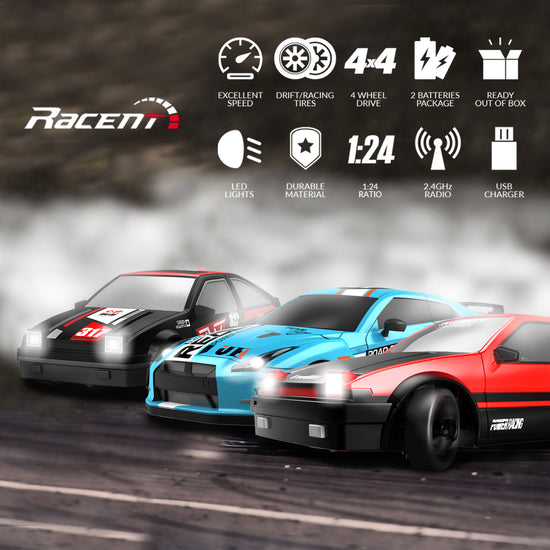 RACENT Zoom Master: 1:24 4WD, 10MPH, LED, Drift Ready-EXHOBBY LIMITED.