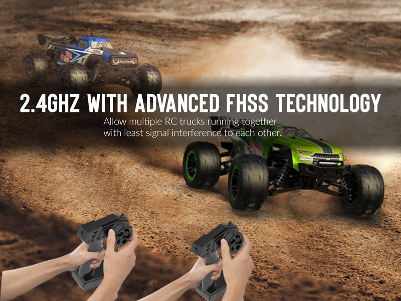 Racent Voiture télécommandée 4WD Off-Road RC Monster Truck Échelle 1:16 30MPH Haute Vitesse Véhicule RC Tout Terrain pour Enfants ou Adultes (785-5) (Vert)