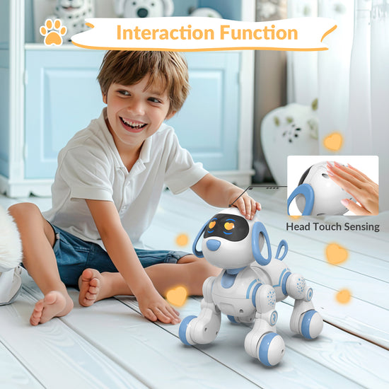 STEMTRON Programmable Remote Control & Interactive Robot Dog Toy(Blue)-EXHOBBY LIMITED.