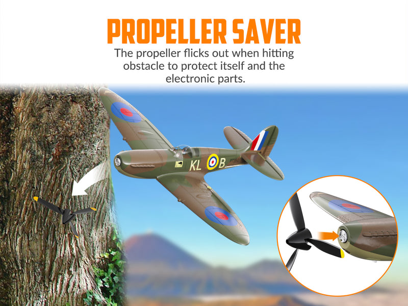 VOLANTEXRC Spitfire (RTF) 4CH 400mm pour débutants (15.7'') 76112