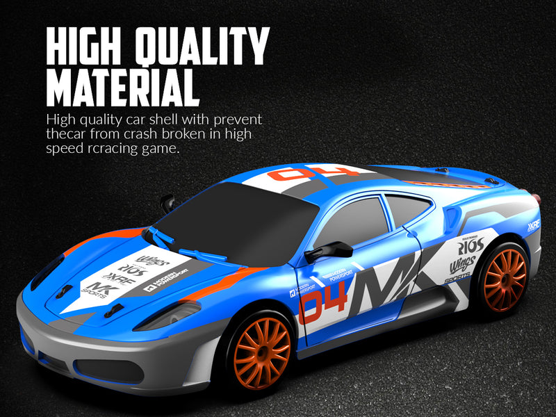 RACENT Speedster: 1:24 RC Car, 10MPH, LED, Drift Wheels