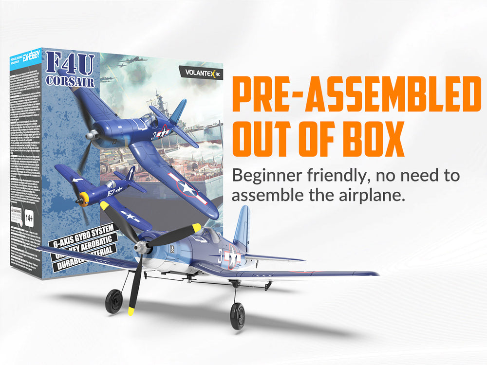 VOLANTEXRC F4U Corsair RC Warbird | Avion débutant 4CH RTF