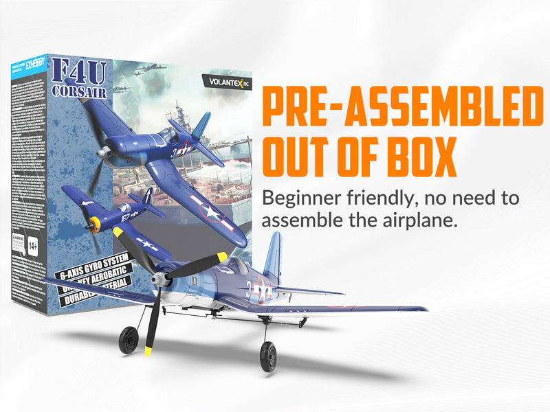 VOLANTEXRC Corsair F4U V2 (RTF) 4CH 400mm avec une clé de voltige (15.7'') 76108