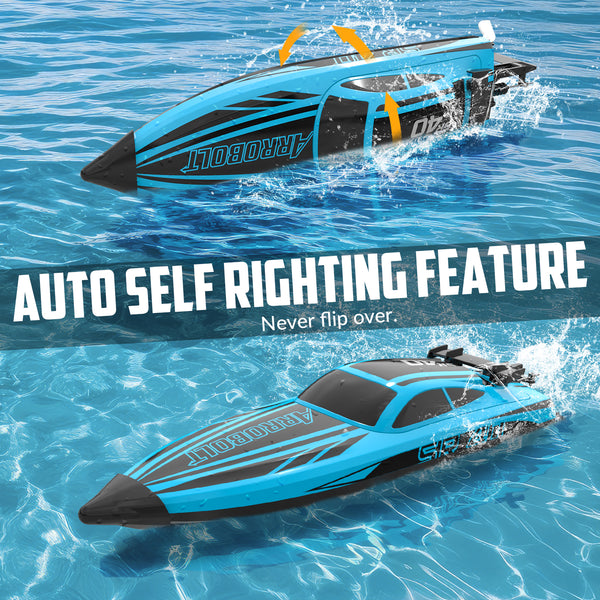 VOLANTEXRC Arrobolt SR40 Brushless 30+MPH Fast RC Boat, High Speed RC Boat for Adults (79705-blue)