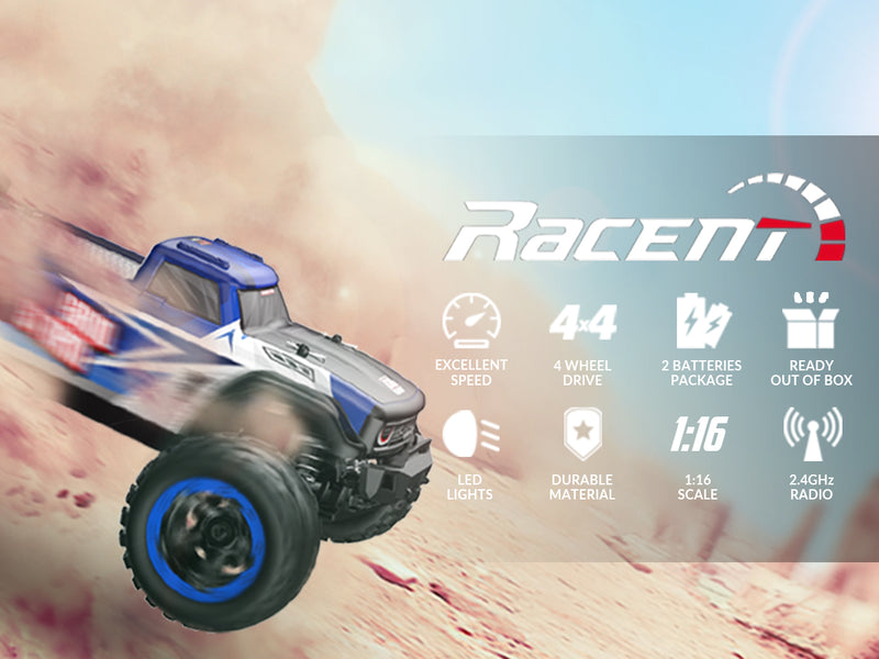 RACENT Échelle 1:16 SandStorm 30MPH High Speed ​​4WD 2.4 GHz RC Monster Truck (785-6)