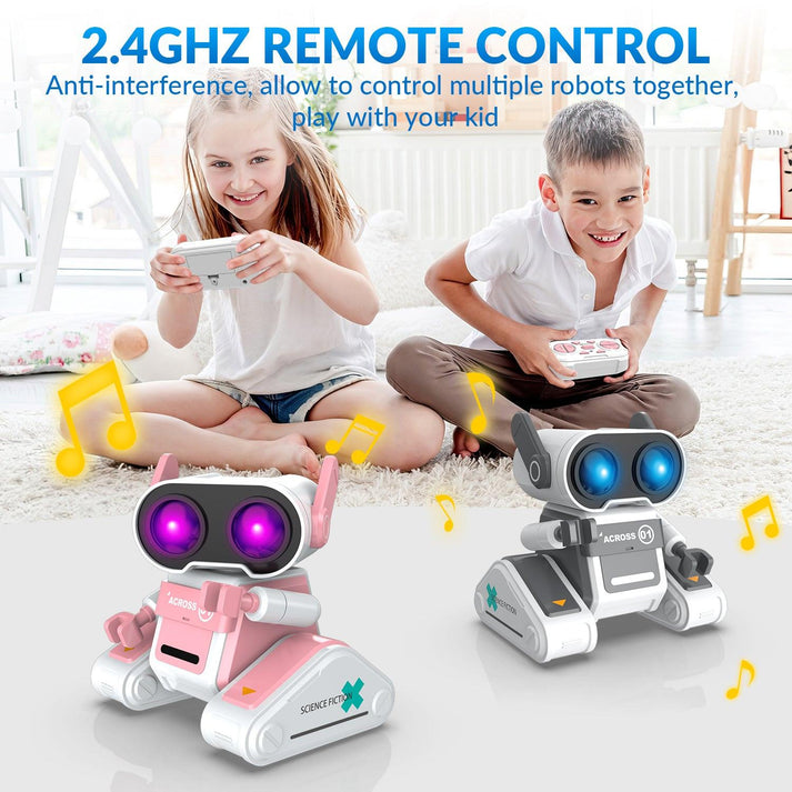 STEMTRON Rechargeable RC Robot Toys with Auto Demo, Dance Moves, Music for Kids (Pink)-EXHOBBY LIMITED.