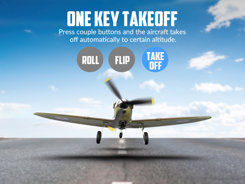 VOLANTEXRC Spitfire (RTF) 4CH 400mm pour débutants (15.7'') 76112