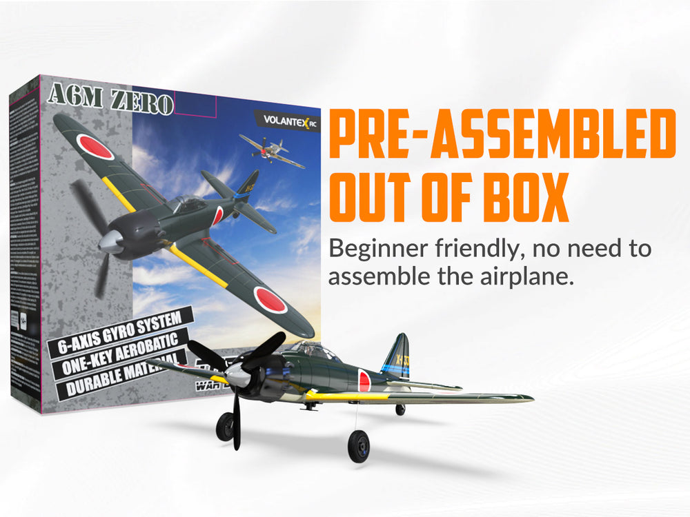 VOLANTEXRC Zero (RTF) 4-CH 400mm RC Warbird with XPilot Gyro
