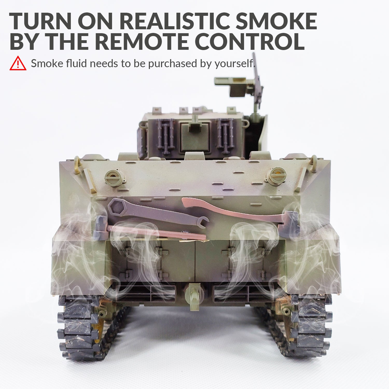 RACENT 1:16 RC Tank US M5A1 Stuart, with Smoke, Barrel Lifting, Turret Rotation 360 Degrees, NO-Shooting-EXHOBBY LIMITED.