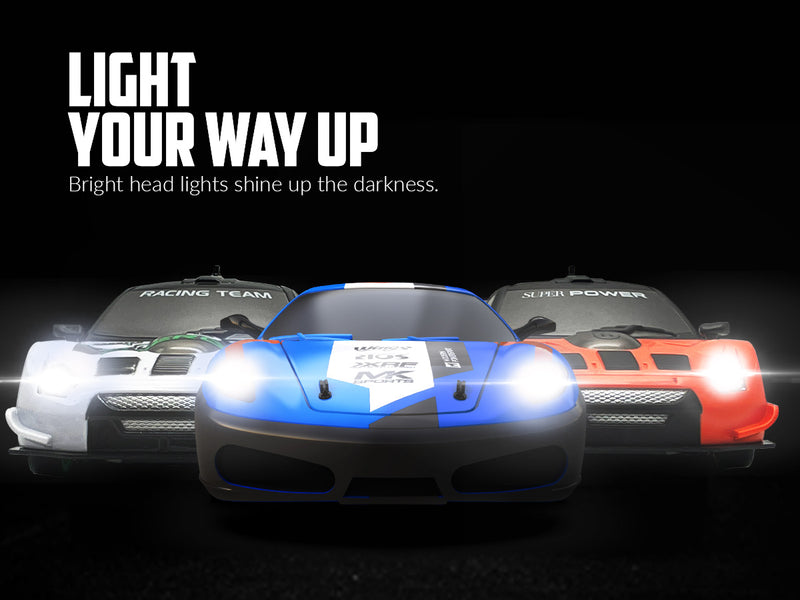 RACENT Speedster: 1:24 RC Car, 10MPH, LED, Drift Wheels