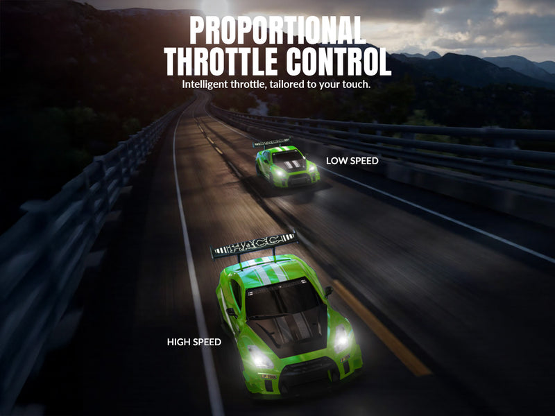 RACENT 1:20 RC Drift Car 4WD, LED Light, 2 Batteries, Dual Motor GREEN