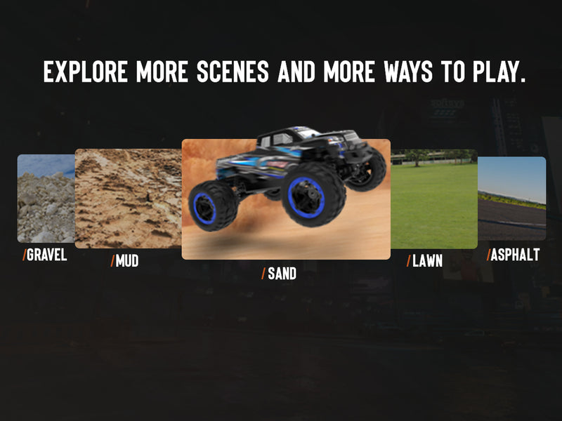 Racent Voiture télécommandée 4WD Off-Road RC Monster Truck Échelle 1:16 30MPH Haute Vitesse Véhicule RC Tout Terrain pour Enfants ou Adultes (785-5) (Bleu)