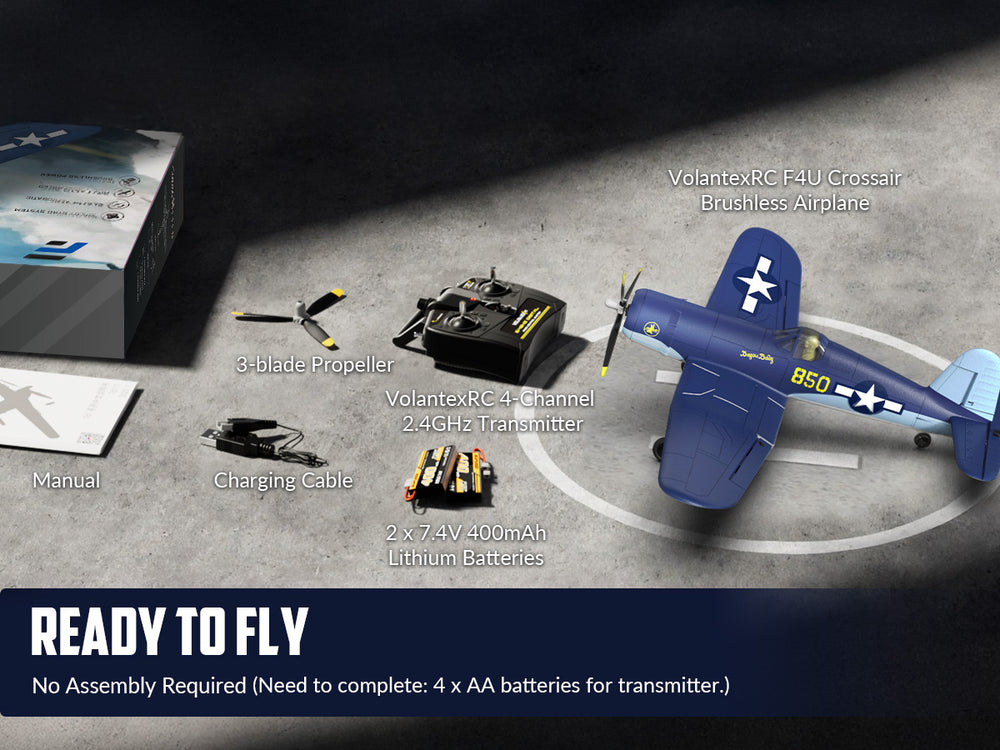VOLANTEXRC Avion RC sans balais Corsair F4U - 500mm RTF
