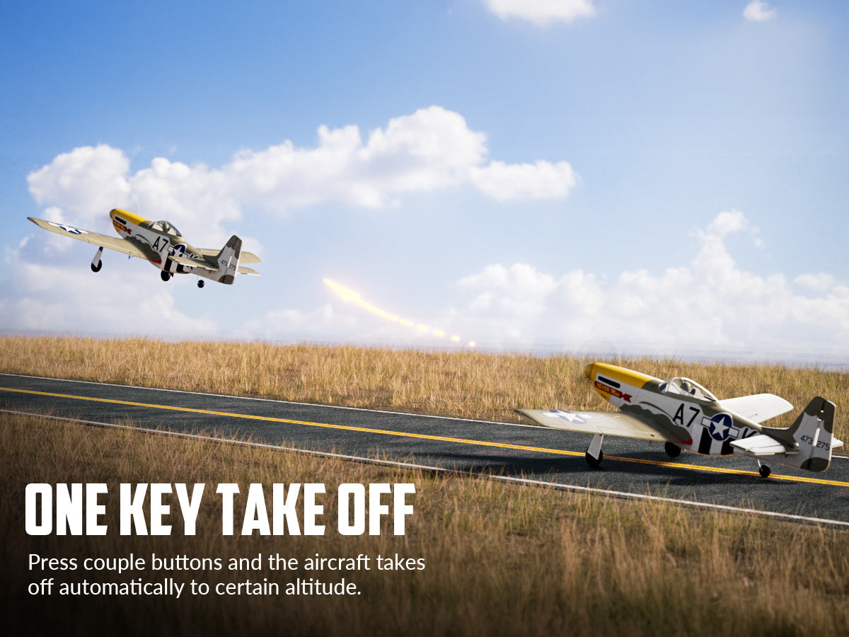 VOLANTEXRC 500MM Mustang P51 Brushless with Gyro Stabilizer 76802