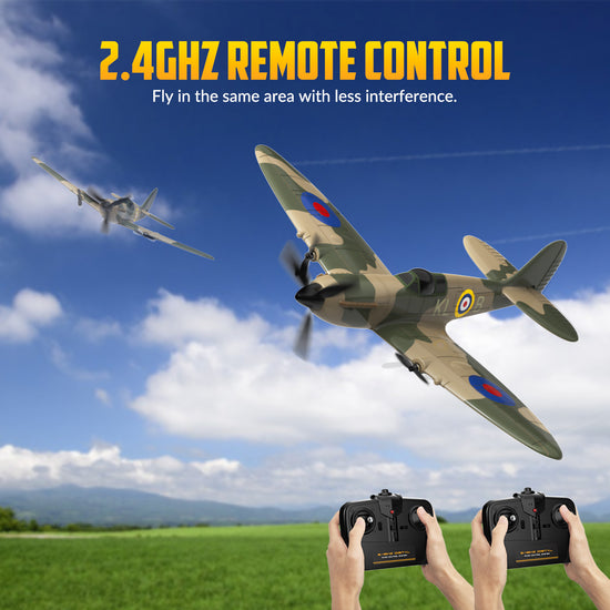 RC Plane 3 Channel  Fighter Spitfire with 6-axis Gyro, 2.4GHz 76205 RTF-EXHOBBY LIMITED.